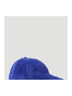 Czapka z daszkiem z futerkiem Marni niebieska