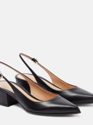 Slingback leder pumps Gianvito Rossi schwarz