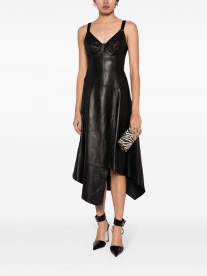 Sukienka midi skórzana asymetryczna Jason Wu czarna