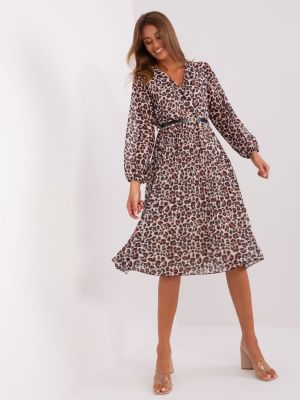 Obleka s potiskom z leopardjim vzorcem Fashionhunters