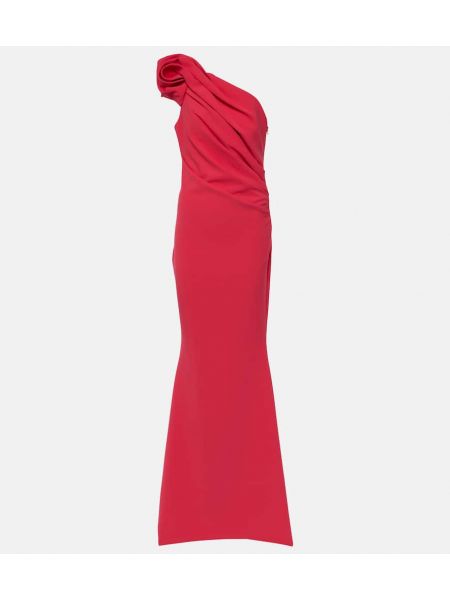 Vestido largo de crepé Safiyaa rojo