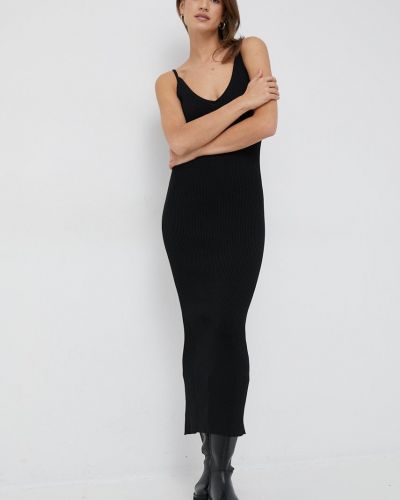 Testhezálló hosszú ruha Calvin Klein fekete