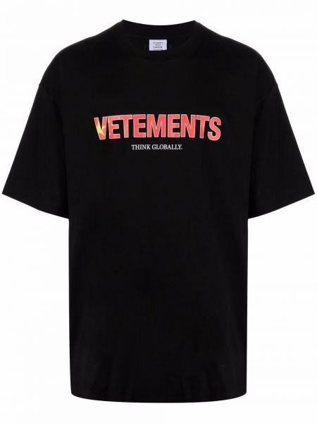 Camiseta con estampado Vetements negro