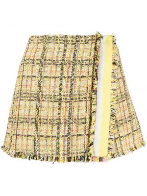 Bavlněné přiléhavé mini sukně Msgm - žlutá