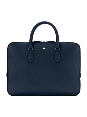 Niebieska torba na laptopa Montblanc