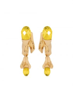 Kolczyki z kryształkami Oscar De La Renta żółte