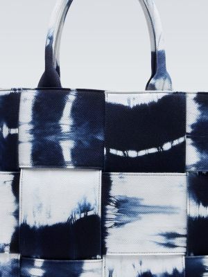 Памучни шопинг чанта с tie-dye ефект Bottega Veneta сребристо