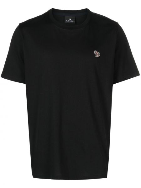 T-shirt di cotone zebrato Ps Paul Smith nero