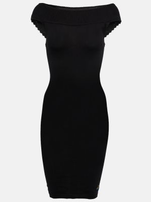 Robe mi-longue brodé en coton Vivienne Westwood noir