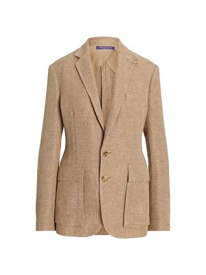 Льняной пиджак Ralph Lauren Collection коричневый