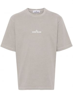 T-shirt mit print Stone Island grau