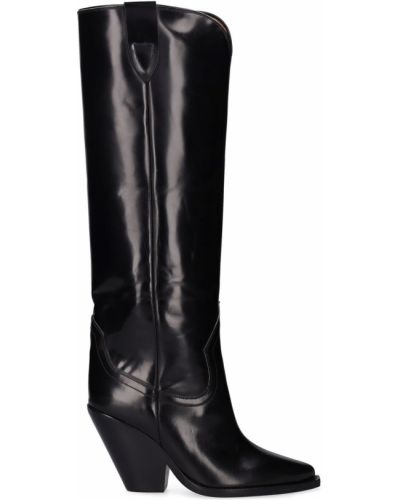 Kožené čižmy nad kolená Isabel Marant čierna