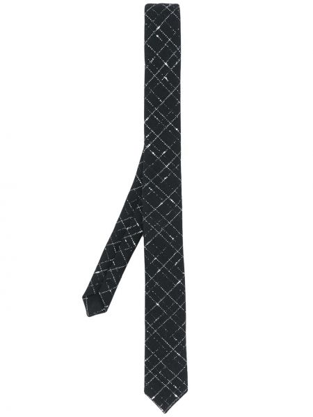 Krawat srebrny Saint Laurent, сzarny