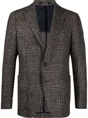 Sjekket lang blazer Tagliatore blå