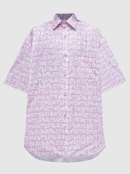Рубашка с принтом Vetements розовая