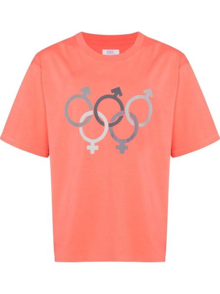 T-shirt con stampa Erl arancione