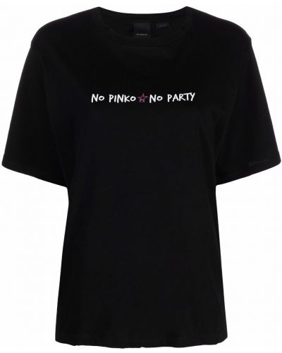 Camiseta con estampado Pinko negro