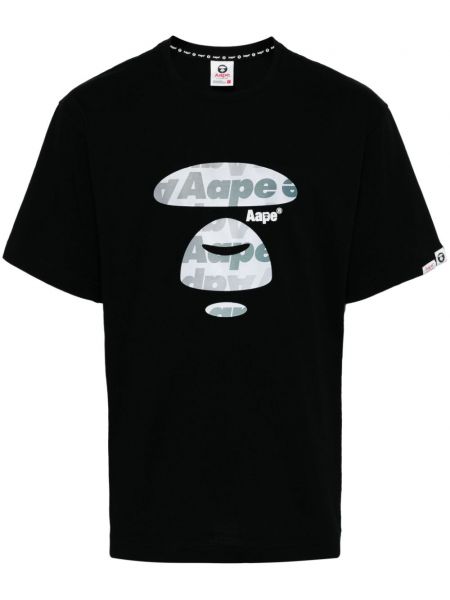 T-shirt en coton à imprimé Aape By *a Bathing Ape® noir