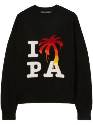 Pleten pulover Palm Angels črna
