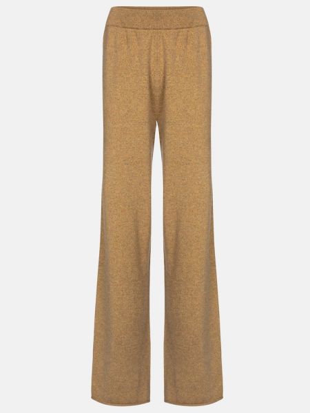 Kašmírové rovné kalhoty relaxed fit Extreme Cashmere zlaté