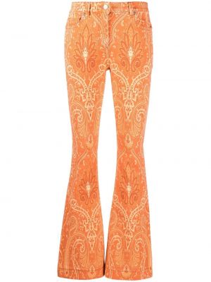 Paisley trykt flare bukser Etro oransje