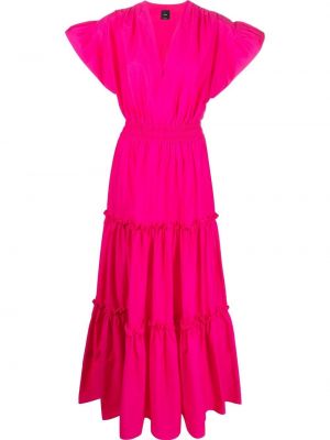 Макси рокля с v-образно деколте Pinko розово