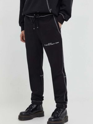 Spodnie sportowe bawełniane Hugo czarne
