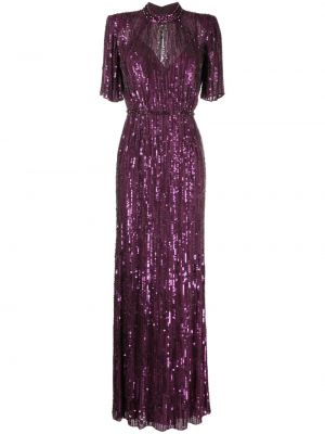 Koktejlové šaty s flitry Jenny Packham fialové