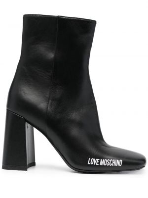 Stivali di pelle Love Moschino nero