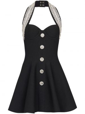 Sukienka koktajlowa na guziki Balmain czarna