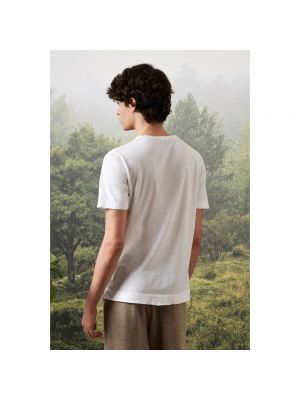 Camisa de algodón con bolsillos Massimo Alba blanco