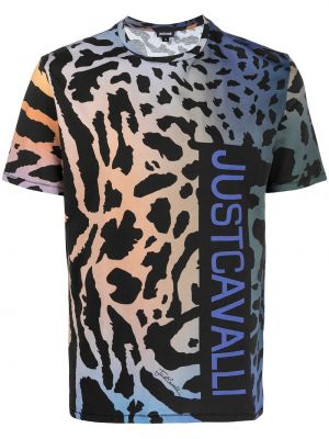 Camiseta leopardo Just Cavalli azul