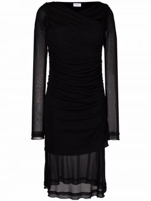 Drapert ren dress Salvatore Ferragamo svart