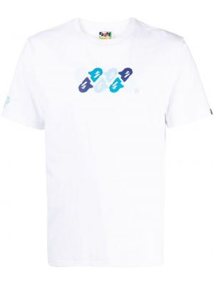 T-shirt con stampa camouflage A Bathing Ape® bianco