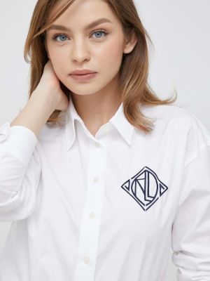 Памучна риза Lauren Ralph Lauren бяло