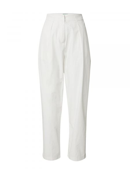 Pantaloni in tessuto plissettati United Colors Of Benetton bianco