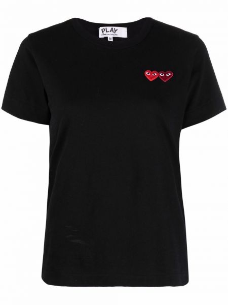 Camiseta con corazón Comme Des Garçons Play negro