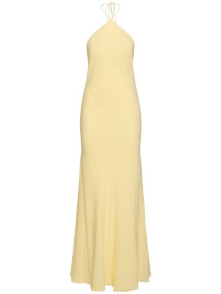 Μεταξωτή μάξι φόρεμα The Andamane κίτρινο