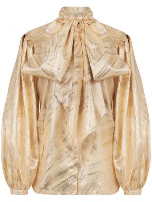Блуза с панделка Nina Ricci златисто