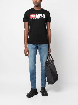 Haftowana koszulka Diesel czarna