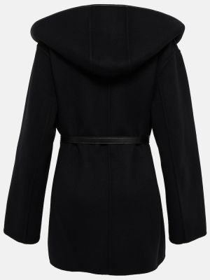Μάλλινο κοντό παλτό κασμίρ Bottega Veneta μαύρο