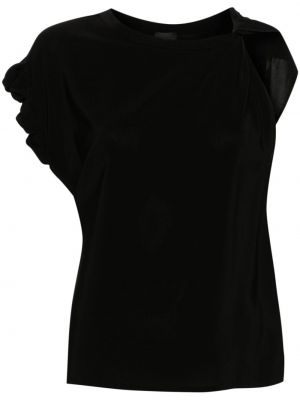 Ασύμμετρη μπλούζα από κρεπ Pinko μαύρο