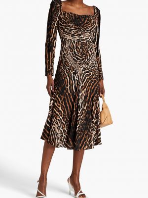 Леопардовый платье миди с принтом с животным принтом Proenza Schouler коричневый