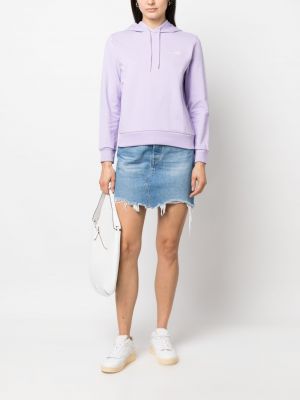 Kokvilnas kapučdžemperis ar apdruku džersija A.p.c. violets