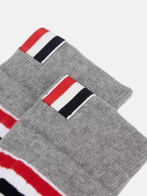 Bavlnené ponožky Thom Browne sivá