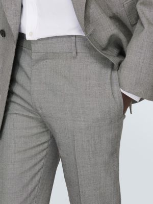 Spodnie wełniane slim fit Alexander Mcqueen szare