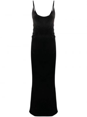 Βελούδινη βραδινό φόρεμα Rick Owens Lilies μαύρο