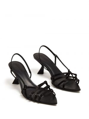 Kožené sandály s otevřenou patou Nensi Dojaka černé