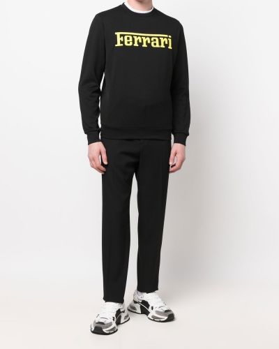 Sweatshirt mit stickerei aus baumwoll Ferrari schwarz