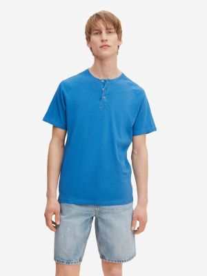 Tričko s knoflíky Tom Tailor modré